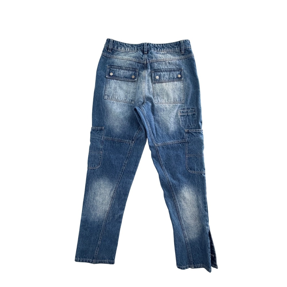 Cross Colours Atelier Blue Distressed Carpenter Jeans Mid Rise 90s Streetwear - Picture 3 of 12